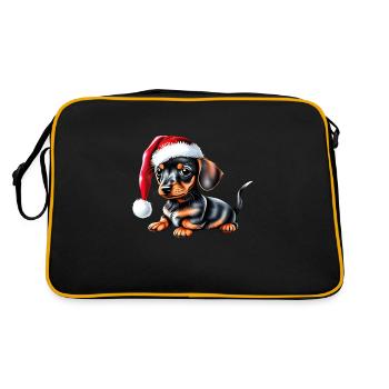 Teckel Noël chiens Noël teckel chiot - Sac Retro - noir/or - Dos