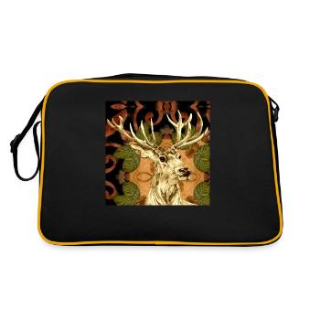 Hirsch - Retro Tasche - Schwarz/Gold - Hinten