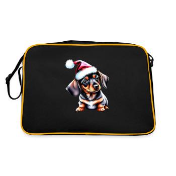 Teckel Noël Noël Chien Teckel Chiot - Sac Retro - noir/or - Dos