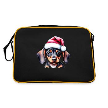 Teckel Noël Noël chien teckel chiot - Sac Retro - noir/or - Dos