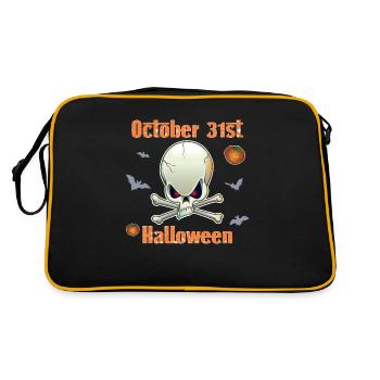 Crâne d’Halloween - Sac Retro - noir/or - Dos