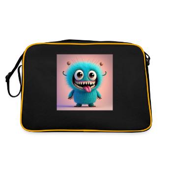Happy Halloween cute monster scary funny spooky - Retro Bag - black/gold - Back