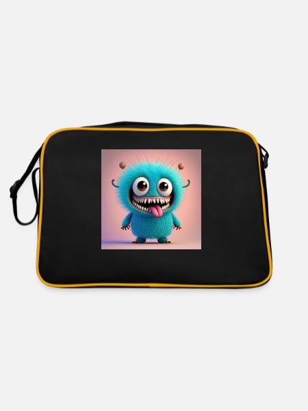 Joyeux Halloween monstre mignon effrayant drôle effrayant effrayant - Sac Retro - noir/or - Dos