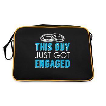 This Guy Just Got Engaged Gift Engagement - Retro Bag - black/gold - Back