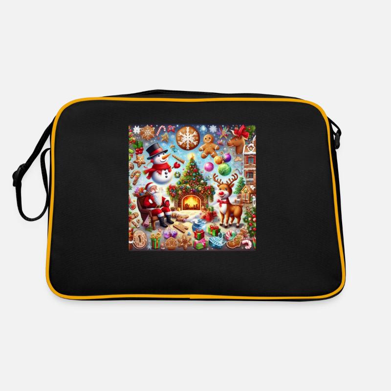 Weihnachtsmärchen-Collage Retro Tasche