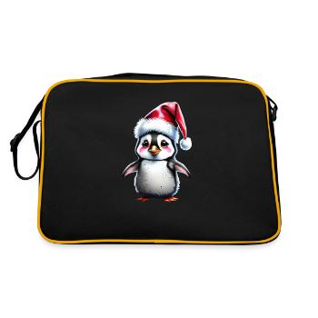 Pingouin de Noël père Noël chapeau Design d’hiver - Sac Retro - noir/or - Dos