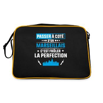 Idée cadeau pour un marseillais - Sac Retro - noir/or - Dos