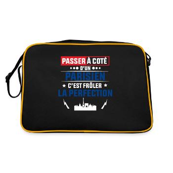 Idée cadeau pour un Parisien - Sac Retro - noir/or - Dos