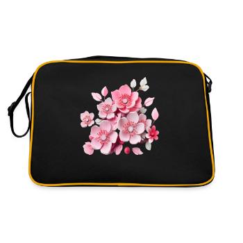 flowers Hippie soul Groovy Summer time peace love - Retro Bag - black/gold - Back
