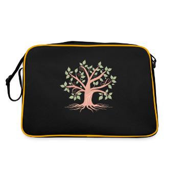 Lebensbaum Baum des Lebens Meditation Yoga - Retro Tasche - Schwarz/Gold - Hinten