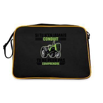 Conduire un tracteur T-Shirt humoristique mode - Sac Retro - noir/or - Dos