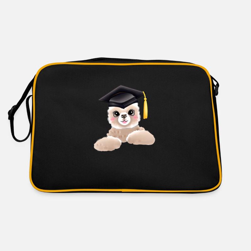 Bachelor Absolvent Alpaka Studium Schulabschluss Retro Tasche