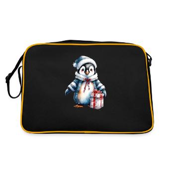 Pingouin de Noël Chapeau de Noël Design d’hiver - Sac Retro - noir/or - Dos