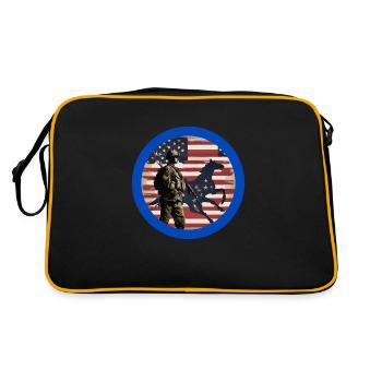 Veterans,veteran,armistice,us army,navy, - Retro Bag - black/gold - Back