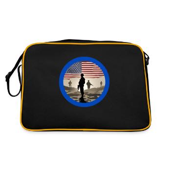 Veterans,veteran,armistice,us army,navy, - Retro Bag - black/gold - Back