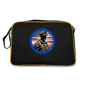 Veterans,veteran,armistice,us army,navy - Retro Bag - black/gold - Back