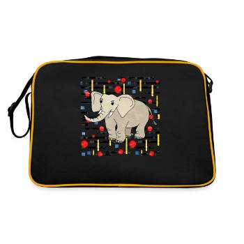 Elefant - Retro Tasche - Schwarz/Gold - Hinten