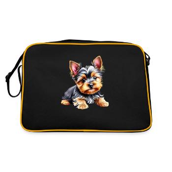 Yorkshire Terrier chiot chien propriétaire de chien - Sac Retro - noir/or - Dos