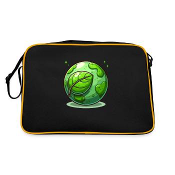 Grüne Erde für eine grüne Zukunft 🍃🌍 - Retro Tasche - Schwarz/Gold - Hinten