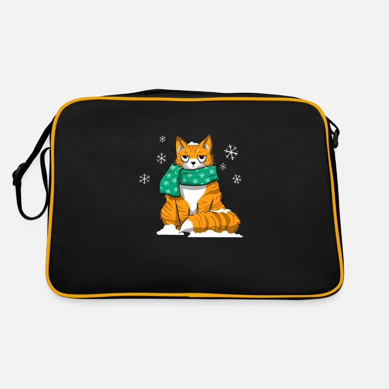 Winterkatze Retro Tasche
