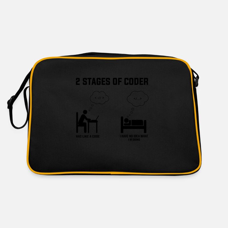 2 Stufen des Programmierers - Geschenkidee Humor Code Codierung Retro Tasche