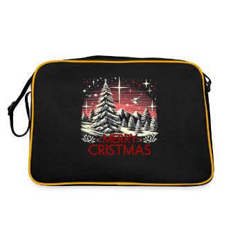 Merry Christmas Weihnachtsfeier Weihnachts - Retro Tasche - Schwarz/Gold - Hinten