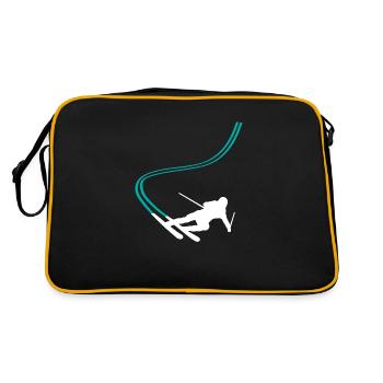 Skifahrer Ski Energy Winter Sport - Retro Tasche - Schwarz/Gold - Hinten