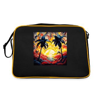 Coucher de soleil des Caraïbes (Collection d’œuvres d’art) - Sac Retro - noir/or - Dos