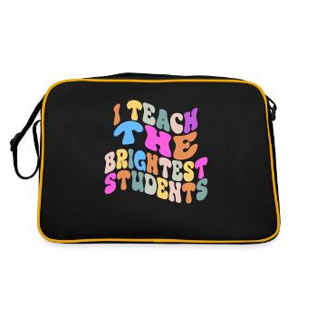 Ich unterrichte die klügsten Schüler Vintage Lustig Unterrichten - Retro Tasche - Schwarz/Gold - Hinten
