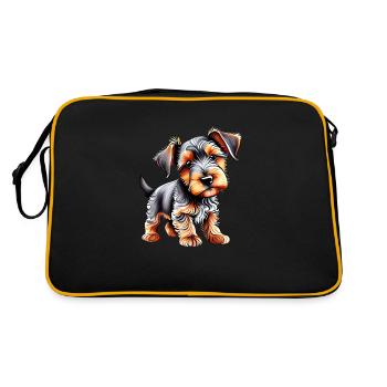 Airedale Terrier Chien Chiot Propriétaire de chien - Sac Retro - noir/or - Dos