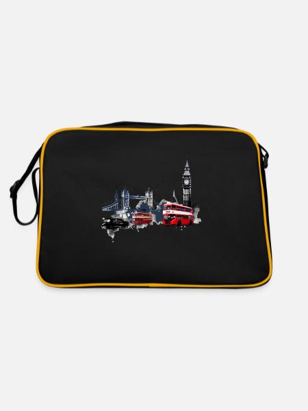 Londres, la capitale vibrante - Sac Retro - noir/or - Dos