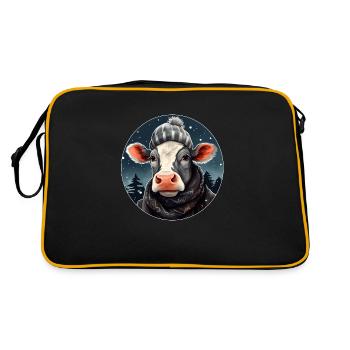 Vache en hiver - Sac Retro - noir/or - Dos