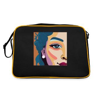 Women / Feminin / Art - Retro Tasche - Schwarz/Gold - Hinten