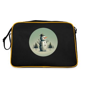 Schneemann - Retro Tasche - Schwarz/Gold - Hinten