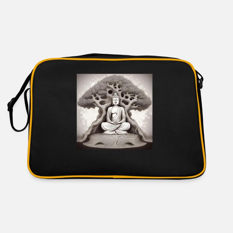 Buddha - Retro Tasche - Schwarz/Gold