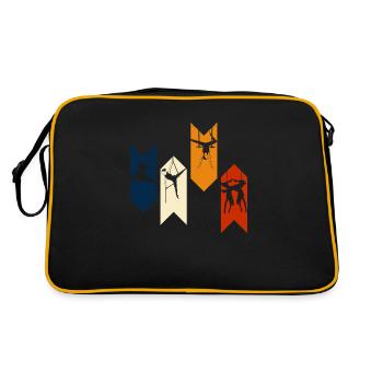 Vintage Retro Trapez - Trapez Geschenkidee - Retro Tasche - Schwarz/Gold - Hinten