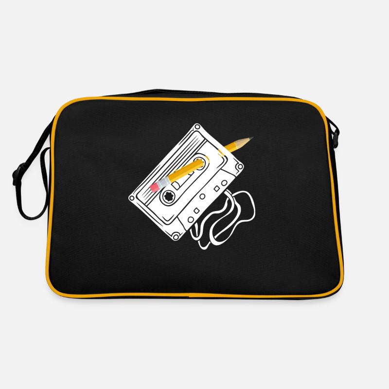 Kassette mit Bleistift zurückspulen Retro Tasche