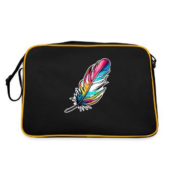Feather/writing quill/bird feather/down feather - Retro Bag - black/gold - Back