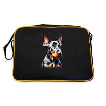 Doberman dog Doberman trainer Doberman puppy - Retro Bag - black/gold - Back