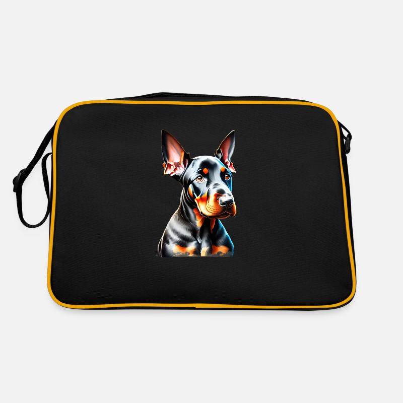 Dobermann Hund Dobermanntrainer Dobermannwelpe Retro Tasche