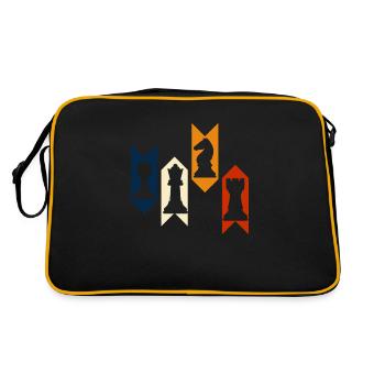 Jeux d’échecs rétro vintage-idée cadeau jeux - Sac Retro - noir/or - Dos