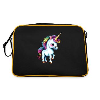 Animal mythique : Licorne, Fille, Licornes, Créatures mythiques - Sac Retro - noir/or - Dos