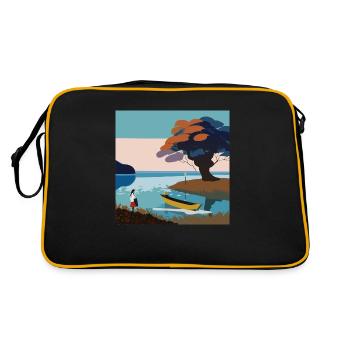 Kunst / Art / Impressionismus - Retro Tasche - Schwarz/Gold - Hinten
