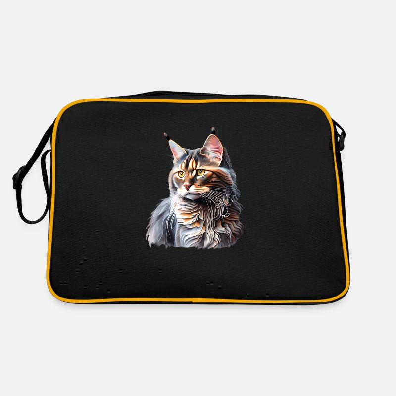 Maine Coon Cat Chat Propriétaire Chaton Chat Sac Retro
