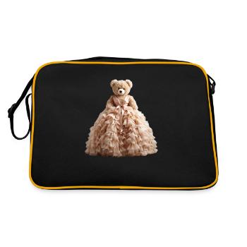 Teddy bear in wedding dress - Retro Bag - black/gold - Back