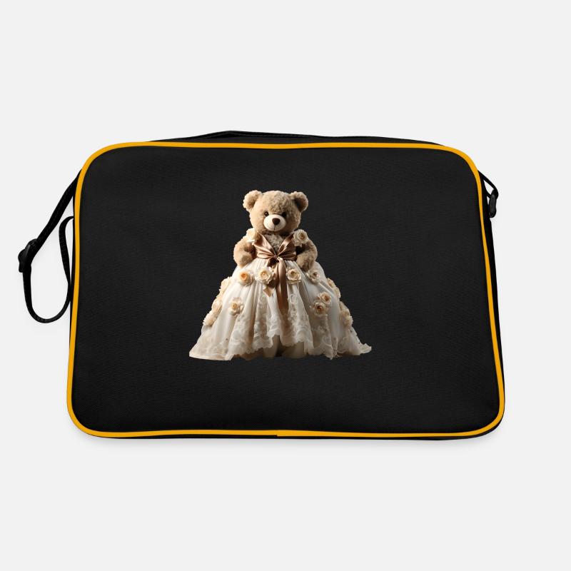 Ours en peluche en robe de mariée Sac Retro