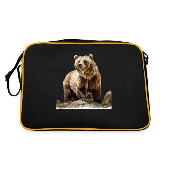 Brown bears are large, formidable predators - Retro Bag - black/gold - Back