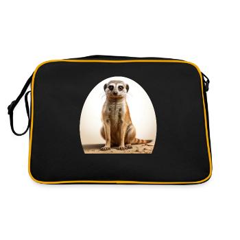 Monkeys are cute and social mammals - Retro Bag - black/gold - Back