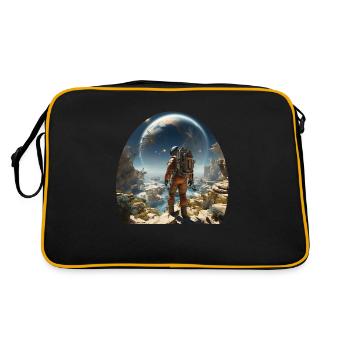 Astronaut explores alien worlds - Retro Bag - black/gold - Back