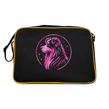 Dream dog Aussie pink - Retro Bag - black/gold - Back